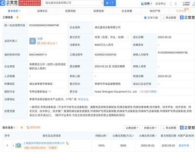盛劍環境于湖北成立設備公司